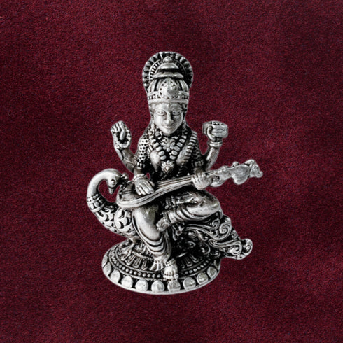 Pure Silver Saraswathi Antique Idol 17.02g